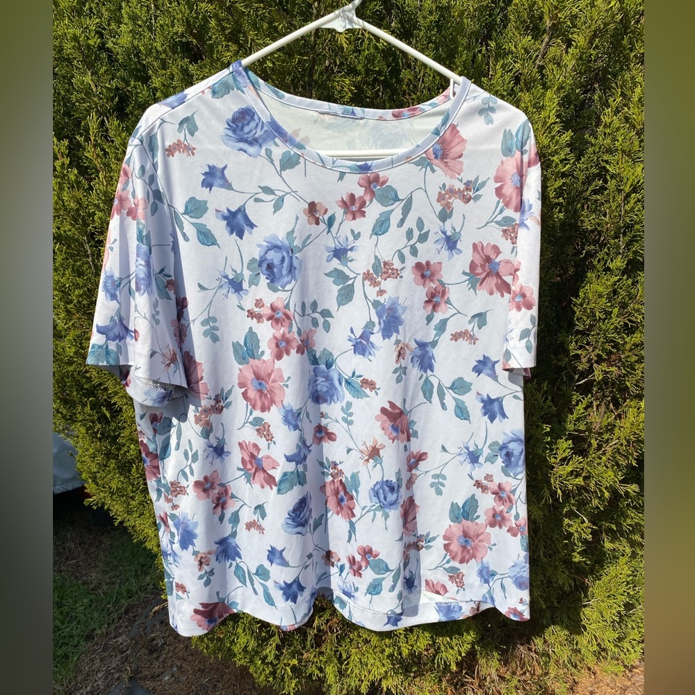 Cottagecore Floral Business Casual Short Sleeve Top